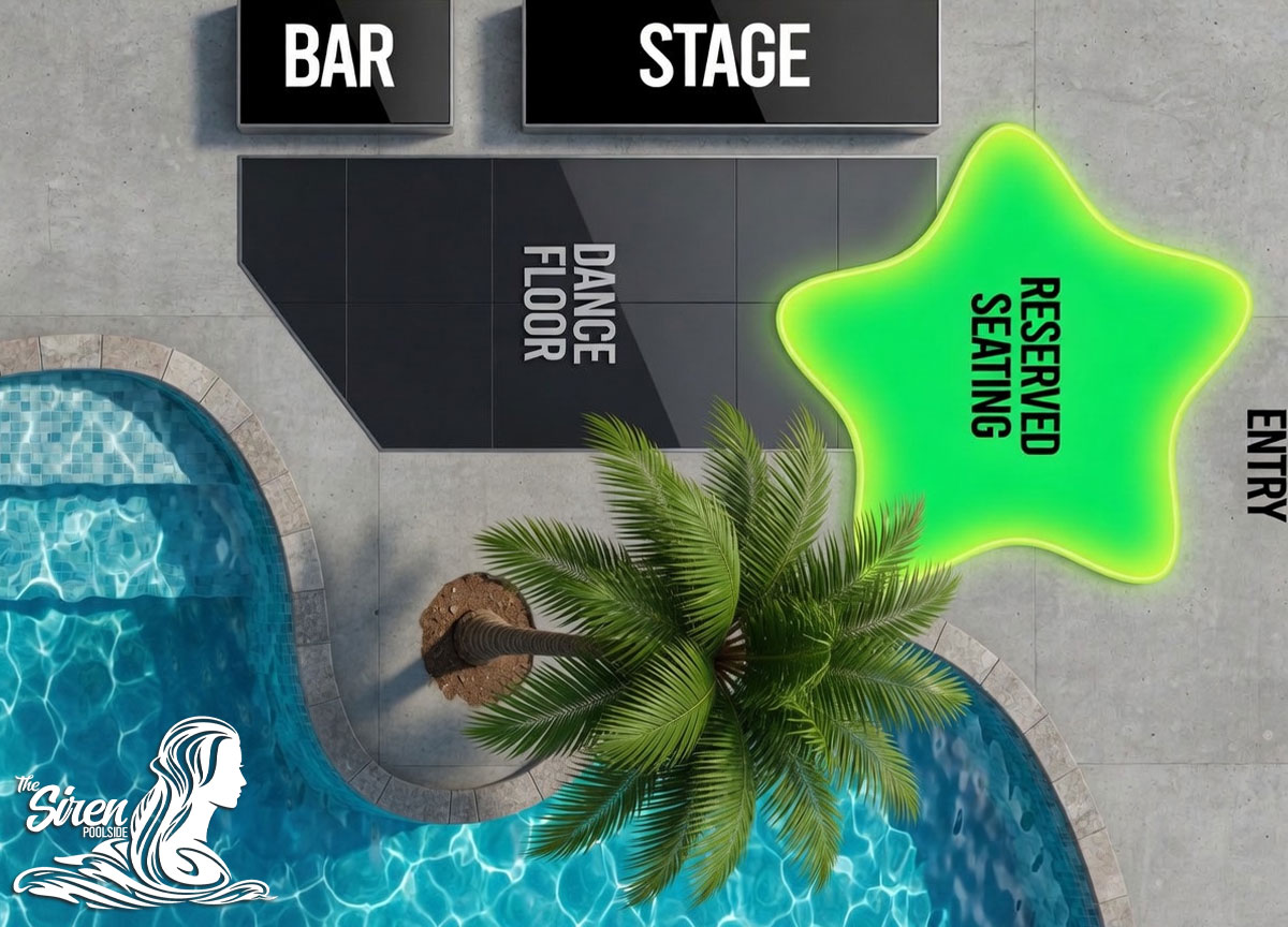 The Siren Poolside seating chart